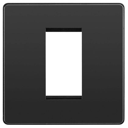BG Evolve Black Chrome 1G Euro Module Plate PCDBCEMS1B