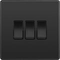 bg evolve black chrome 3g 2w light switch pcdbc43b Available From RS Electrical Supplies