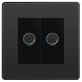 bg evolve black chrome double co axial socket pcdbc602b Available From RS Electrical Supplies