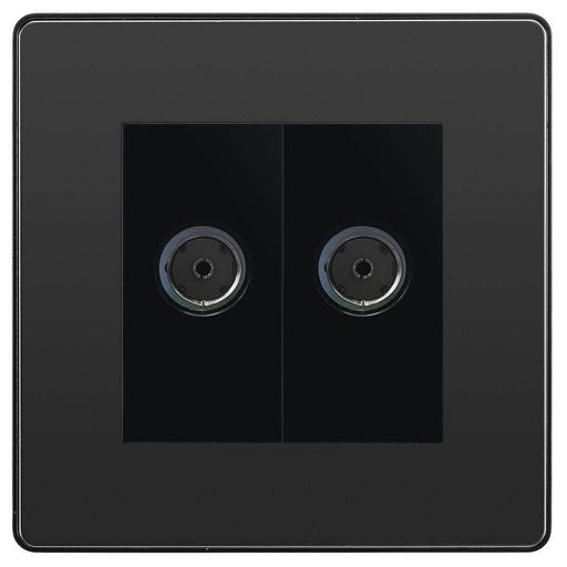 bg evolve black chrome double co axial socket pcdbc602b Available From RS Electrical Supplies