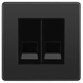 bg evolve black chrome double master telephone socket pcdbcbtm2b Available From RS Electrical Supplies