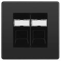bg evolve black chrome double rj45 cat5e data outlet pcdbcrj452b Available From RS Electrical Supplies