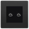 bg evolve black chrome double satellite socket pcdbc612b Available From RS Electrical Supplies