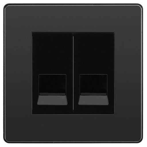 bg evolve black chrome double secondary telephone socket pcdbcbts2bcdbcbts2b Available From RS Electrical Supplies