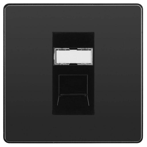bg evolve black chrome rj45 cat5e data outlet pcdbcrj451b Available From RS Electrical Supplies