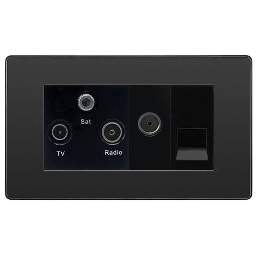 bg evolve black chrome tv fm sat combination tv socket pcdbctri2b Available From RS Electrical Supplies