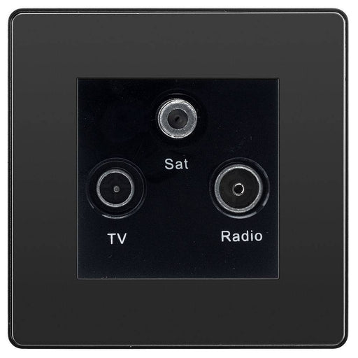 bg evolve black chrome tv fm sat socket pcdbctrib Available From RS Electrical Supplies