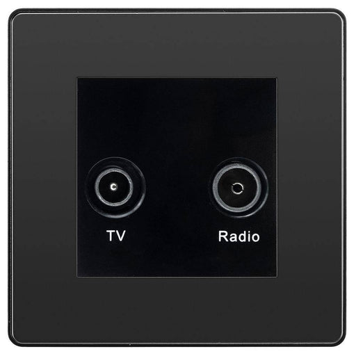 bg evolve black chrome tv fm socket pcdbctvfmb Available From RS Electrical Supplies