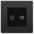 bg evolve black chrome tv satellite socket pcdbctvsatb Available From RS Electrical Supplies
