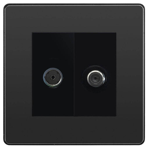 bg evolve black chrome tv satellite socket pcdbctvsatb Available From RS Electrical Supplies