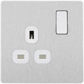 BG Evolve Brushed Steel 13A Single Socket PCDBS21W Available from RS Electrical Supplies
