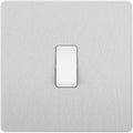BG Evolve Brushed Steel 1G 2W Light Switch PCDBS12W Available from RS Electrical Supplies