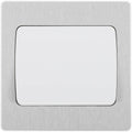 BG Evolve Brushed Steel 1G 2W Wide Rocker Light Switch PCDBS12WW Available from RS Electrical Supplies