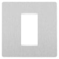 BG Evolve Brushed Steel 1G Euro Module Plate PCDBSEMS1W Available from RS Electrical Supplies