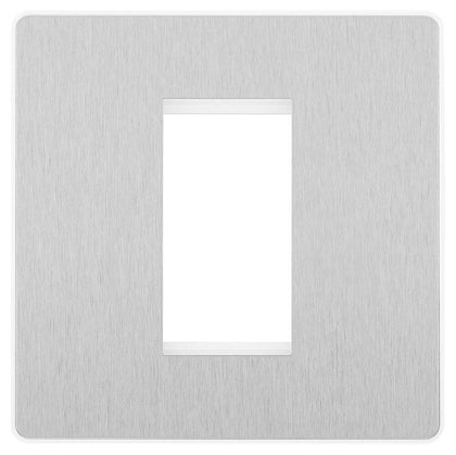BG Evolve Brushed Steel 1G Euro Module Plate PCDBSEMS1W