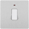 BG Evolve Brushed Steel 20A Double Pole Switch with LED PCDBS31W Available from RS Electrical Supplies