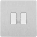 BG Evolve Brushed Steel 2G 2W Light Switch PCDBS42W Available from RS Electrical Supplies