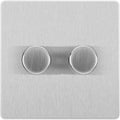 BG Evolve Brushed Steel 2G Dimmer Switch PCDBS82W Available from RS Electrical Supplies