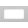 BG Evolve Brushed Steel 4G Euro Module Plate PCDBSEMR4W Available from RS Electrical Supplies