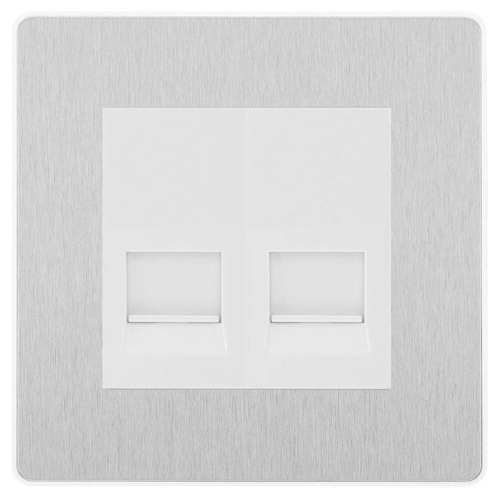 BG Evolve Brushed Steel Double Master Telephone Socket PCDBSBTM2W | RS ...