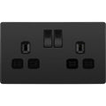 BG Evolve Matt Black 13A Double Socket PCDMB22B Available from RS Electrical Supplies