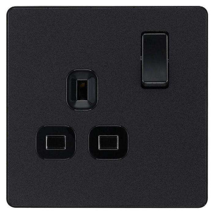 BG Evolve Matt Black 13A Single Socket PCDMB21B Available from RS Electrical Supplies