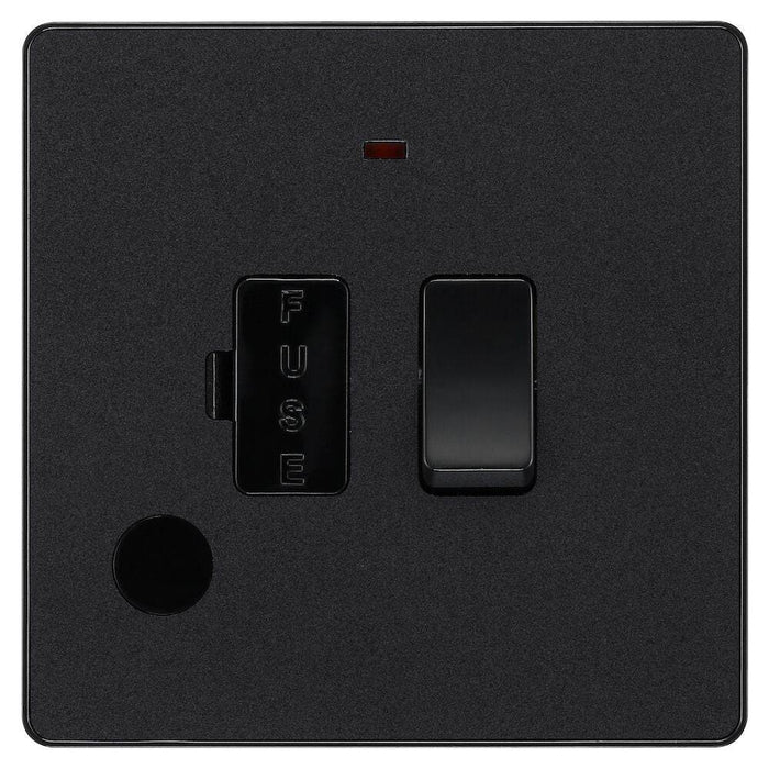 BG Evolve Matt Black 13A Switched Spur with LED and Flex Outlet PCDMB52B Available from RS Electrical Supplies