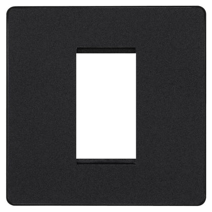 BG Evolve Matt Black 1G Euro Module Plate PCDMBEMS1B