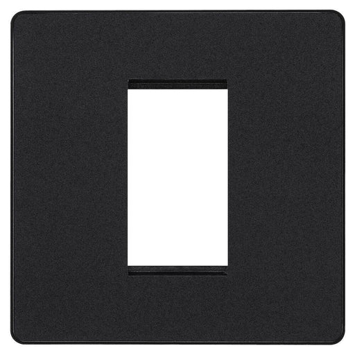 BG Evolve Matt Black 1G Euro Module Plate PCDMBEMS1B Available from RS Electrical Supplies