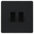 BG Evolve Matt Black 2G 2W Light Switch PCDMB42B Available from RS Electrical Supplies
