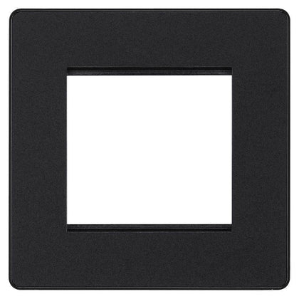 BG Evolve Matt Black 2G Euro Module Plate PCDMBEMS2B