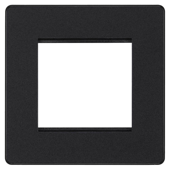 BG Evolve Matt Black 2G Euro Module Plate PCDMBEMS2B Available from RS Electrical Supplies