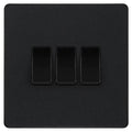 BG Evolve Matt Black 3G 2W Light Switch PCDMB43B Available from RS Electrical Supplies