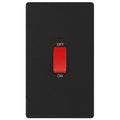 BG Evolve Matt Black 45A double pole switch with LED PCDMB72B Available from RS Electrical Supplies