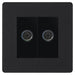 BG Evolve Matt Black Double Co-axial Socket PCDMB602B Available from RS Electrical Supplies