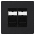 BG Evolve Matt Black Double RJ45 Cat5E Data Outlet PCDMBRJ452B Available from RS Electrical Supplies