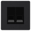 BG Evolve Matt Black Double Secondary Telephone Socket PCDMBBTS2B Available from RS Electrical Supplies