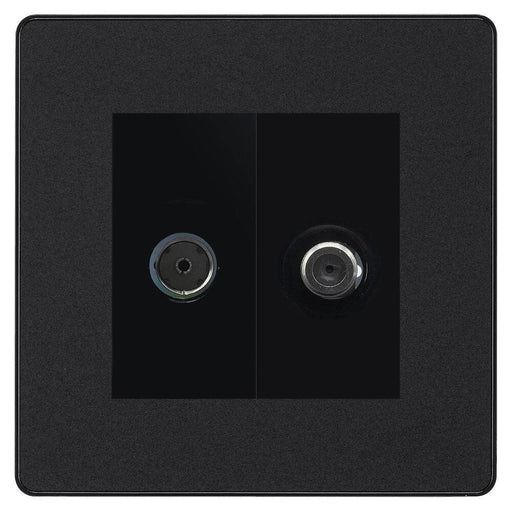 BG Evolve Matt Black TV & Satellite Socket PCDMBTVSATB Available from RS Electrical Supplies