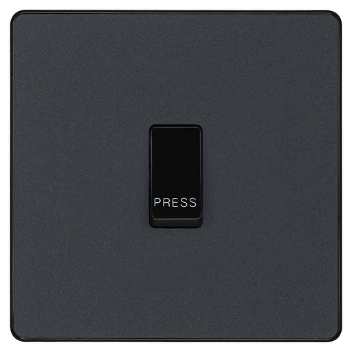 BG Evolve Matt Grey 10A Retractive Press Switch PCDMG14B Available from RS Electrical Supplies
