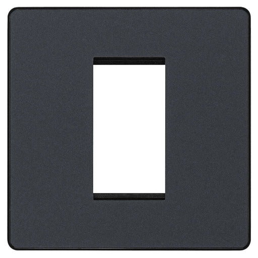 BG Evolve Matt Grey 1G Euro Module Plate PCDMGEMS1B Available from RS Electrical Supplies