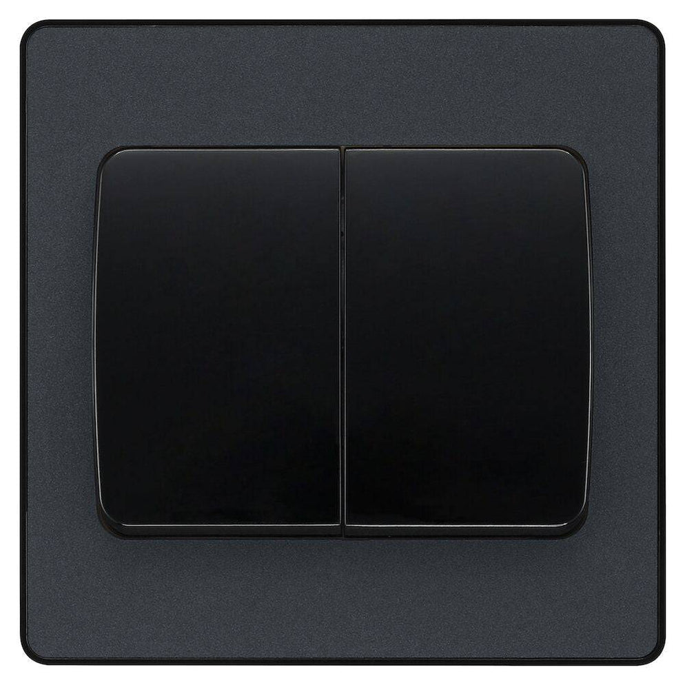 BG Evolve Matt Grey 2G 2W Wide Rocker Light Switch PCDMG42WB | RS ...
