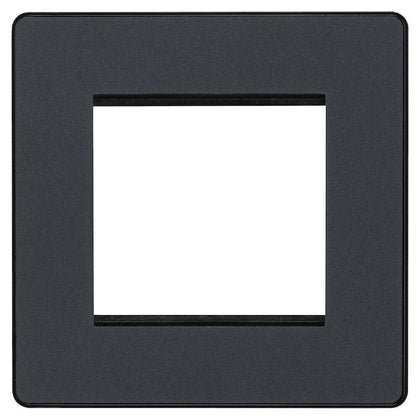 BG Evolve Matt Grey 2G Euro Module Plate PCDMGEMS2B