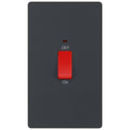 BG Evolve Matt Grey 45A double pole switch with LED PCDMG72B Available from RS Electrical Supplies