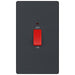 BG Evolve Matt Grey 45A double pole switch with LED PCDMG72B Available from RS Electrical Supplies