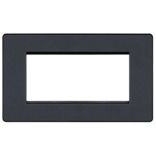 BG Evolve Matt Grey 4G Euro Module Plate PCDMGEMR4B Available from RS Electrical Supplies