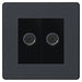 BG Evolve Matt Grey Double Co-axial Socket PCDMG602B Available from RS Electrical Supplies
