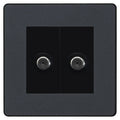 BG Evolve Matt Grey Double Satellite Socket PCDMG612B Available from RS Electrical Supplies