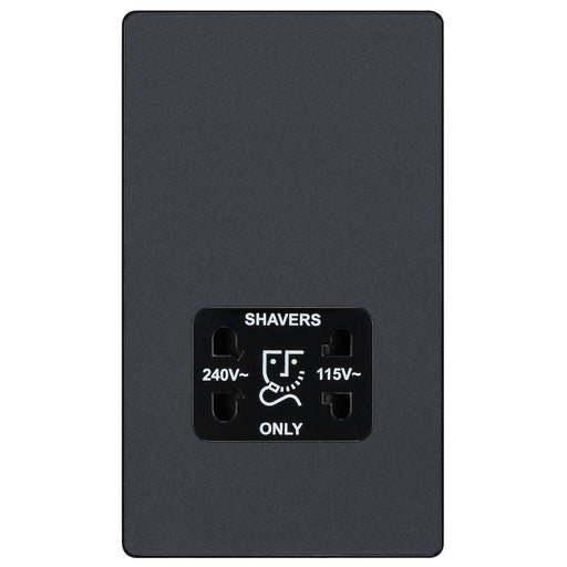 BG Evolve Matt Grey Dual Voltage Shaver Socket PCDMG20B Available from RS Electrical Supplies