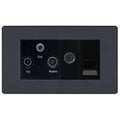 BG Evolve Matt Grey TV/FM/SAT Combination TV Socket PCDMGTRI2B Available from RS Electrical Supplies