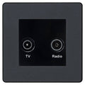 BG Evolve Matt Grey TV & FM Socket PCDMGTVFMB Available from RS Electrical Supplies